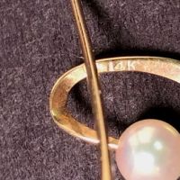 14K Gold Modernist Desgined Earrings with Pearl 3.jpg