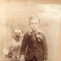 Schutte Baltimore Photographer Cabinet Card Young Boy with His Dog on Table 3.jpg