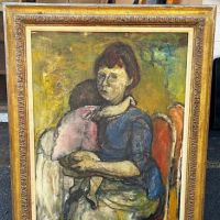 Henry Botkin Mother and Child Oil on Baord 6.jpg