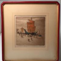 Dorsey Potter Tyson Pencil Signed Numbered Title Junks and Coolies In Original Frame 1.jpg