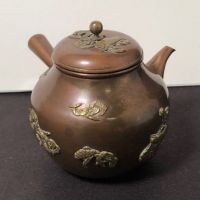 Meiji Era Mix Metal Japanese Tea Pot SIde Handle Kyusu 4.jpg