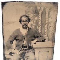 Tin Type of Poor African American Man with Painted Backdrop 1.jpg