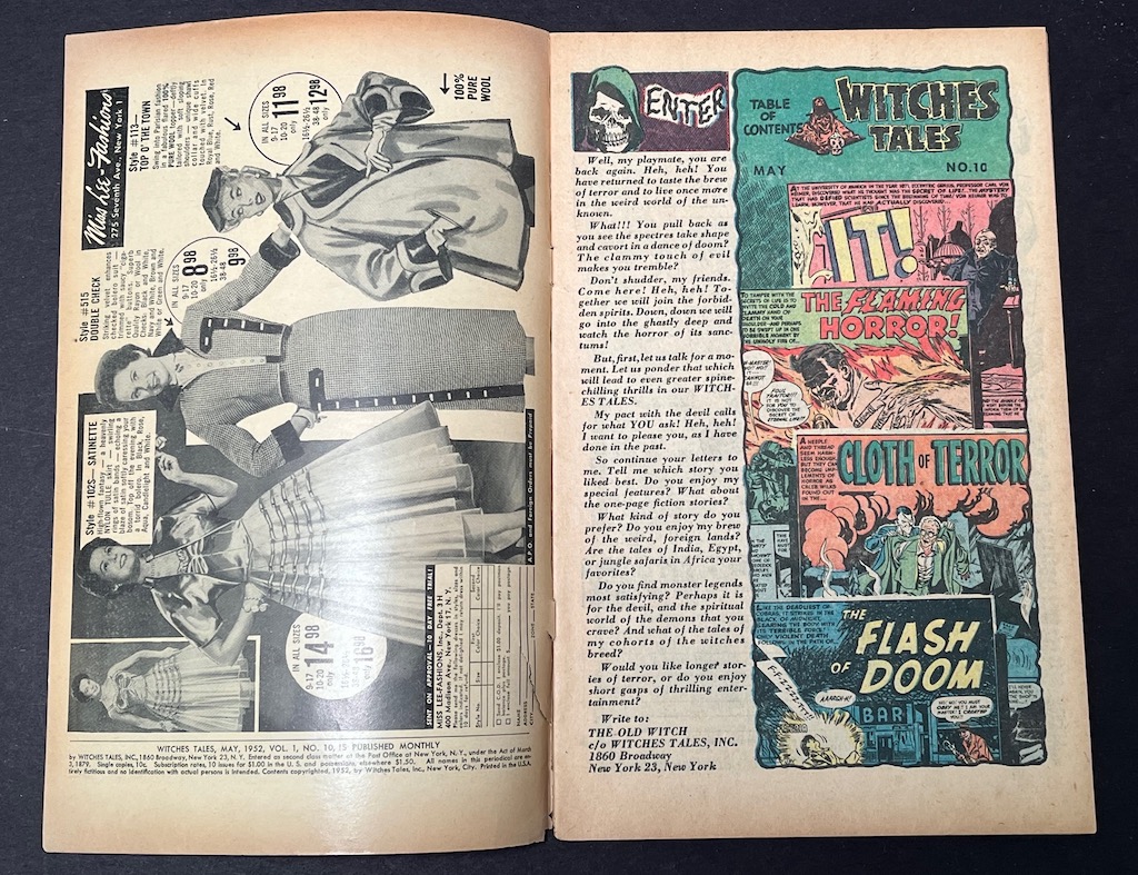 Precode Horror Comic Witches Tales No. 10 May 1952 Published by Harvey ...