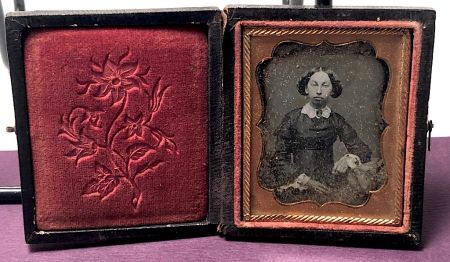 Ninth Plate Daguerrotype Case Image of A Woman with Black Cameo Necklace Circa 1850s 1.jpg