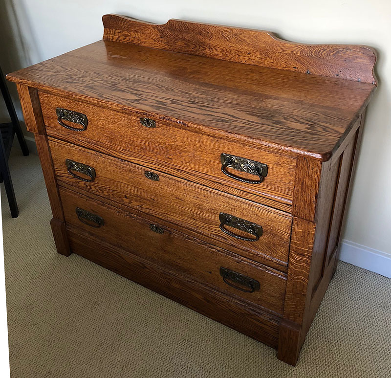 Circa 1890's Oak Victorian Dresser 3 Drawer Chest: Sturgis Antiques