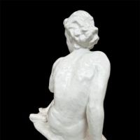 Nude Woman Sculpture with White Porcelain Glaze Style of Fritz Klimsch 6.JPG