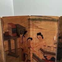 Circa 1940's Japanese Pillow Book Shunga Erotica Folding Book Dark Leather Cover 4.jpg