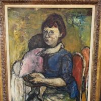Henry Botkin Mother and Child Oil on Baord 7.jpg