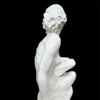 Nude Woman Sculpture with White Porcelain Glaze Style of Fritz Klimsch 7.JPG