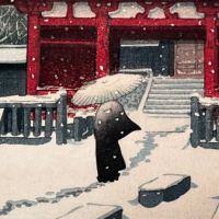 Shiba Park in Snow, Tokyo Hausi 1931 Woodblock 11.jpg