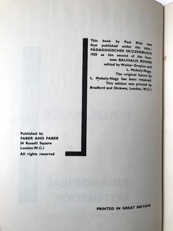 Paul Klee Pedagogical Sketchbook 1953 Faber and Faber Hardback with Dj 9.jpg