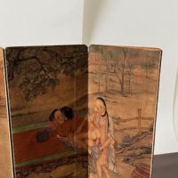 Circa 1940's Japanese Pillow Book Shunga Erotica Folding Book Dark Leather Cover 7.jpg