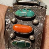 J Begay Navajo Silver Watch Band wtih Vintage Timex 4.jpg