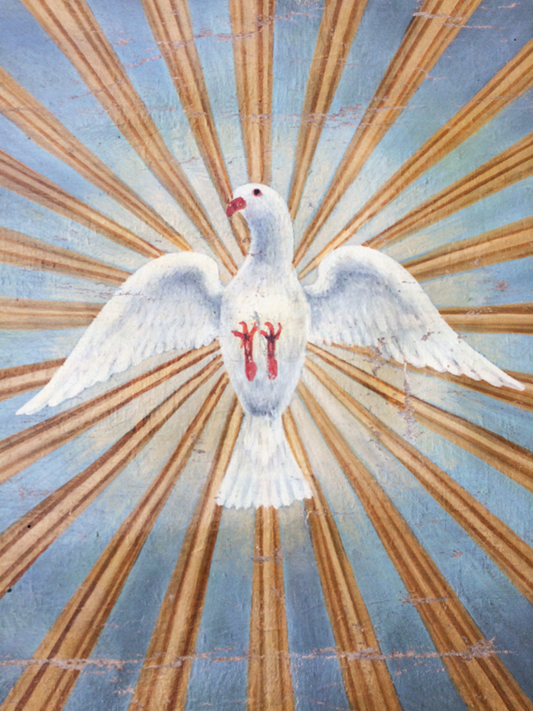 Circa 1900's Oil on Canvas of Holy Spirit Dove with Divine Light ...