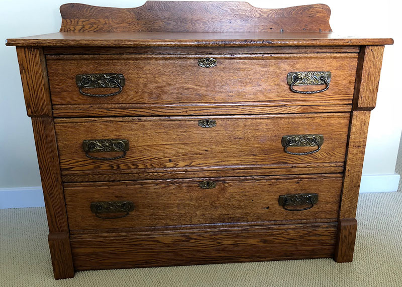 Circa 1890's Oak Victorian Dresser 3 Drawer Chest Sturgis Antiques