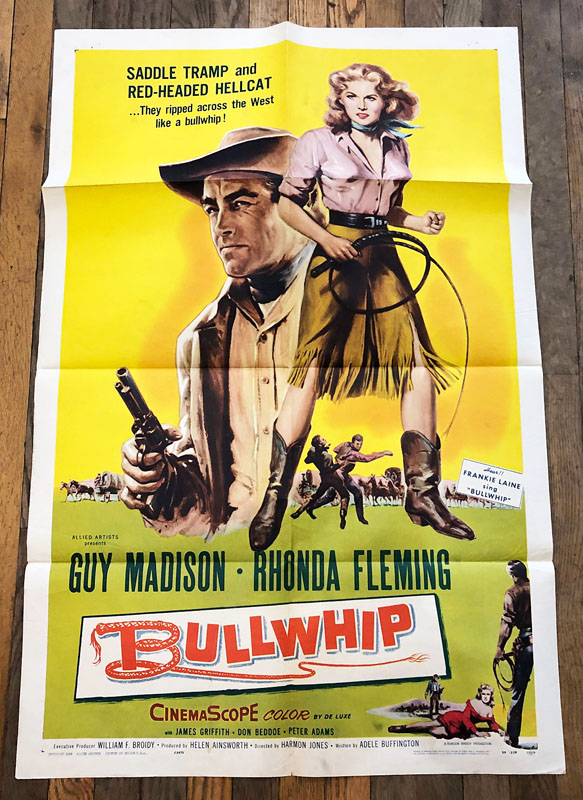 One Sheet 1958 Bullwhip Guy Madison Movie Poster Lithograph: Sturgis ...