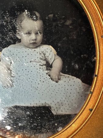 Sixth Plate Daguerreotype of Baby Very Early Baltimore Photographer Signed Pollock  5.jpg