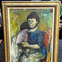Henry Botkin Mother and Child Oil on Baord 12.jpg