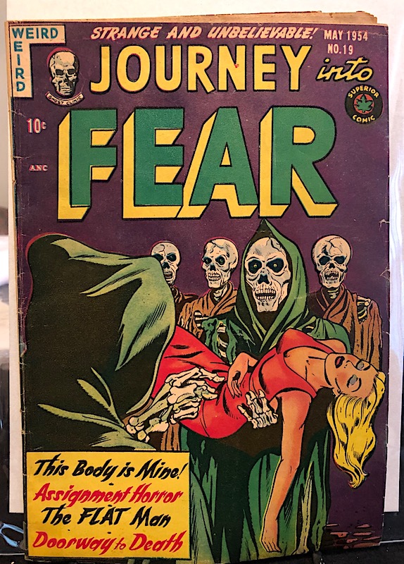 Very Rare Journey Into Fear May 1954 no. 19 Published by Superior Comic ...