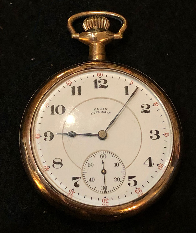 Elgin Diplomat 1916 15 Jewell 14K Gold Filled Case Pocketwatch Open ...