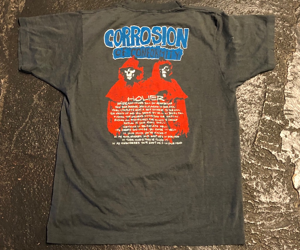 Original Black Short Sleeve Tour Shirt for Corrosion of Conformity 1986 ...