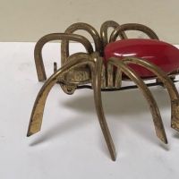 Vintage Brass and Red Bakelite Abdomen Spider Pin Broach Circa