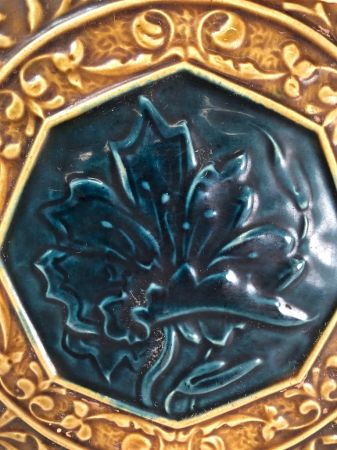 Tile in Frame Dark Blue Flower Arts and Crafts 5.jpg