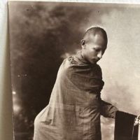 Siam Buddhist Priest with Skeleton Hand Real Photo Postcard 5.jpg