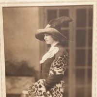Photogravure of Woman with Leopard Coat and Large Hat with Black Ostrich Feather 6.jpg