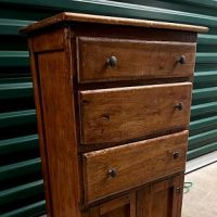Folk Art Hand Made Miniture Chest 3 Drawers and Cabinet 1.jpg