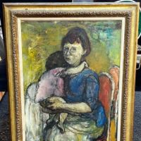 Henry Botkin Mother and Child Oil on Baord 1.jpg