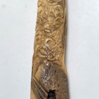 Japanese Kiseru zutsu Pipe-Case Carved Antler Circa Late 19th C 7.jpg