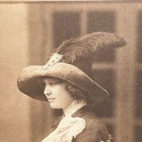 Photogravure of Woman with Leopard Coat and Large Hat with Black Ostrich Feather 3.jpg